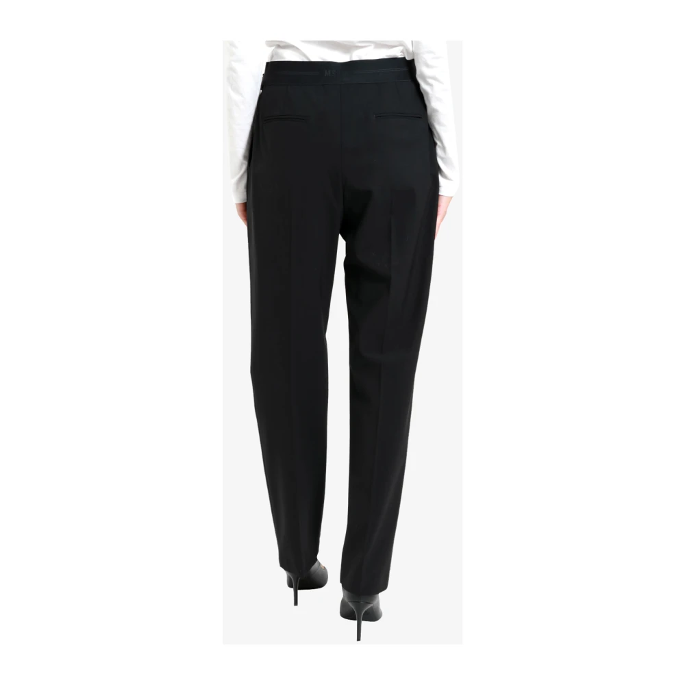 Msgm Zwarte wollen broek met zijzakken Black Dames