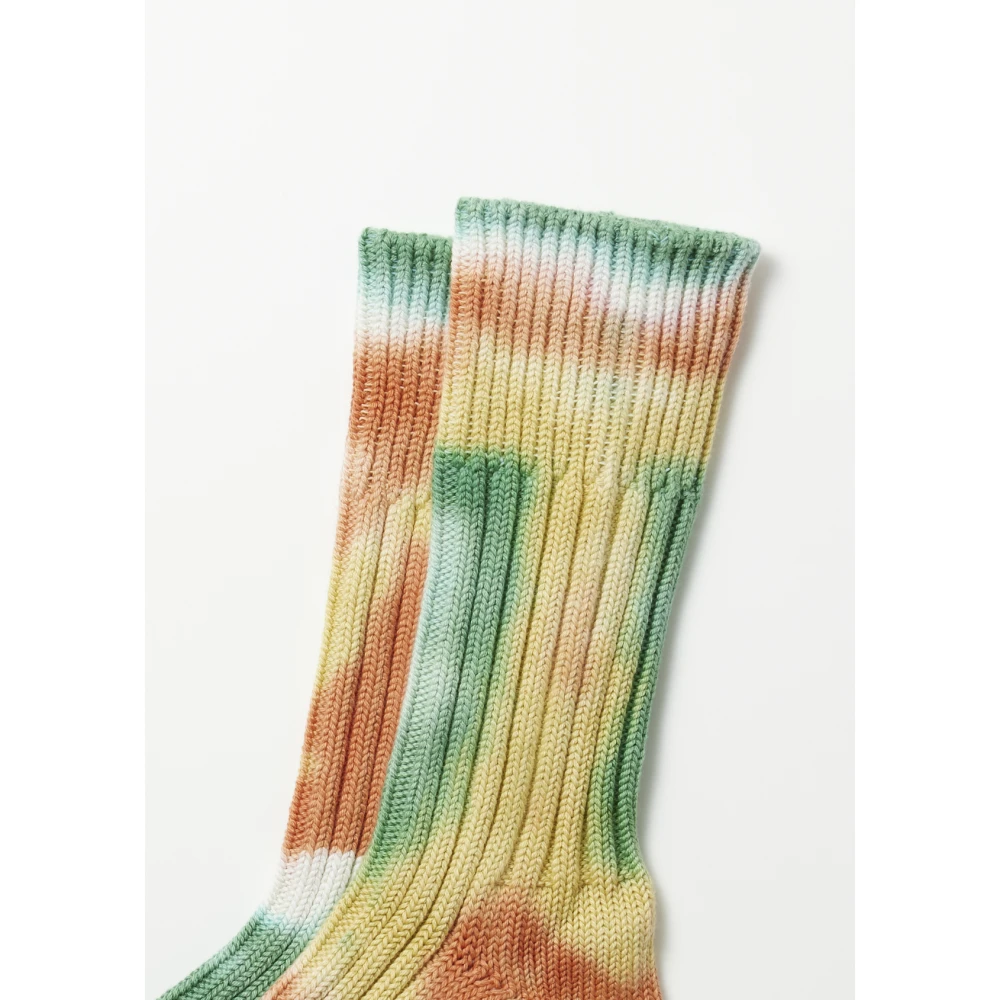 RoToTo Geribbelde Tie Dye Crew Sokken Multicolor Heren