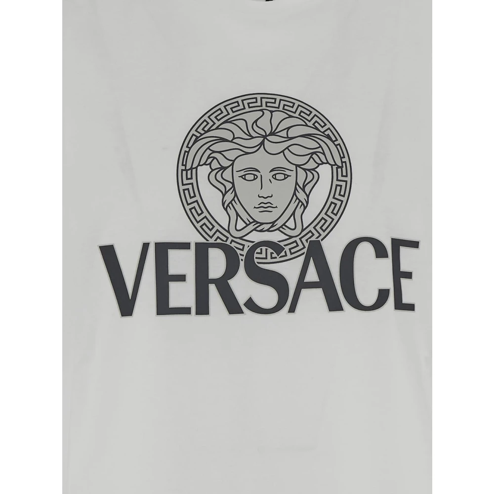 Versace Katoenen T-shirt met korte mouwen White Heren