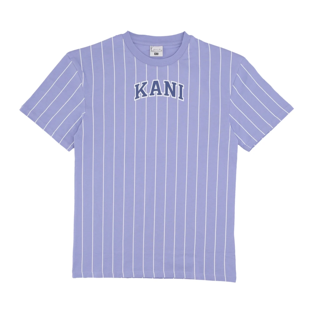 Karl Kani Serif Pinstripe Tee Lila Wit Purple Heren