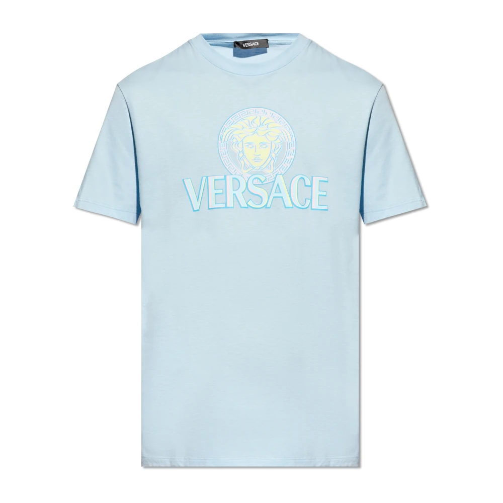 Versace Blauwe Medusa Seizoens T-shirts Polos Blue Heren
