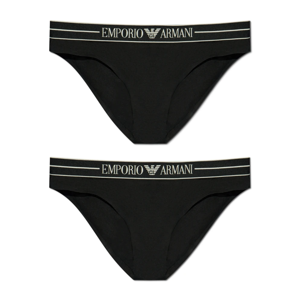 Emporio Armani Twee-pack slips Black Dames