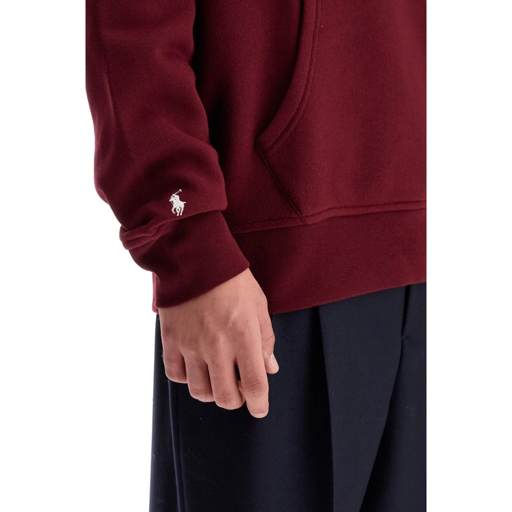 Polo Ralph Lauren Geborduurd Logo Hoodie Red Heren