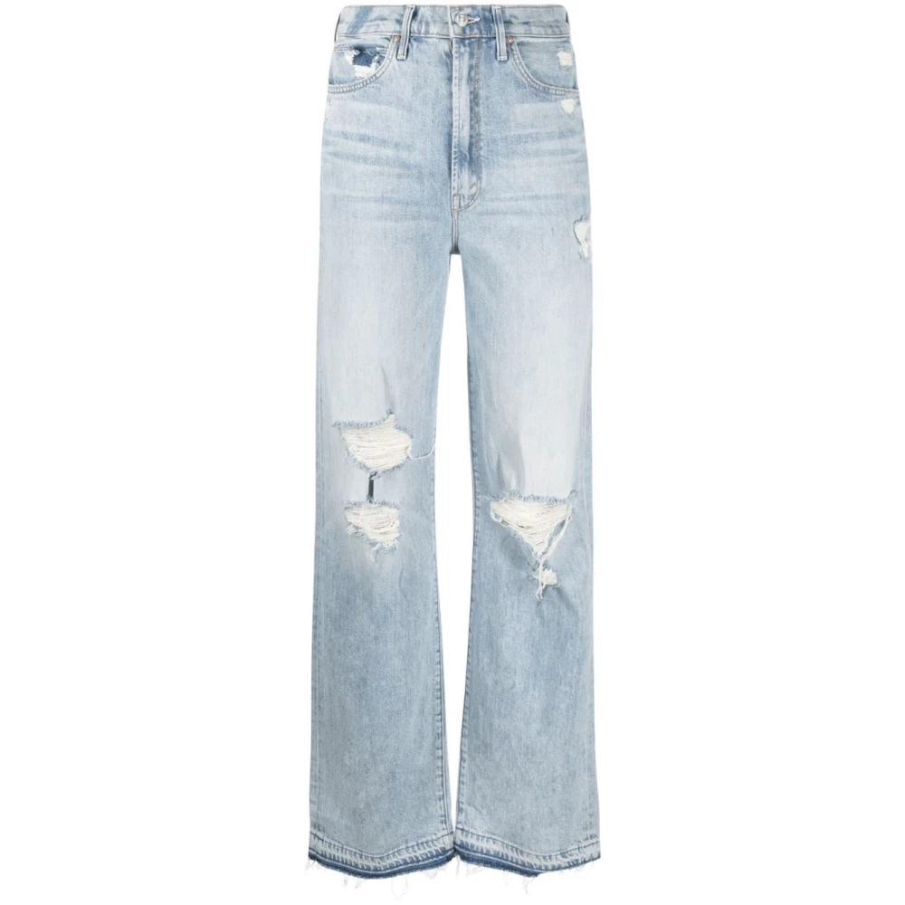 Mother Straight Jeans Blue Dames