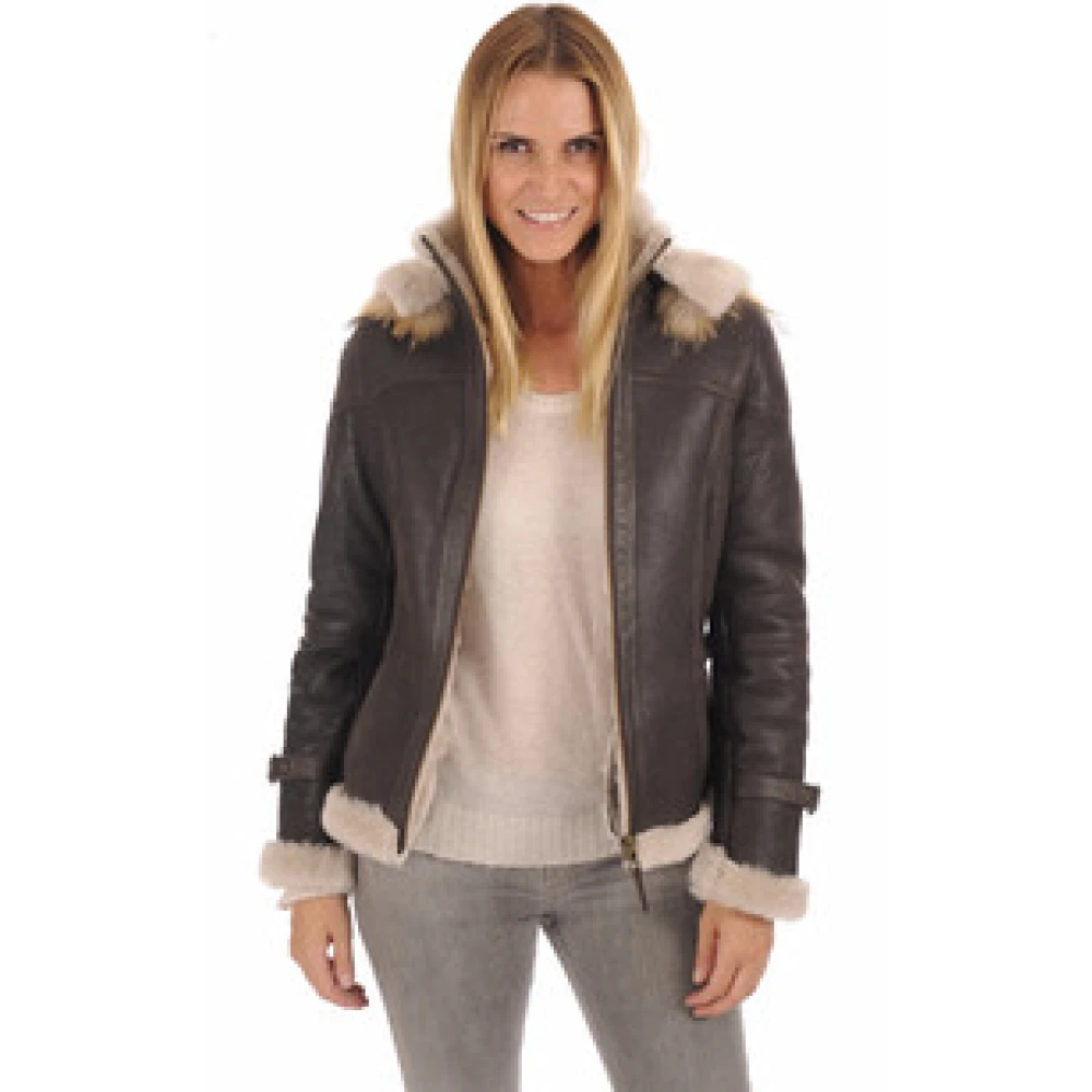 La Canadienne Leren Jack Brown Dames