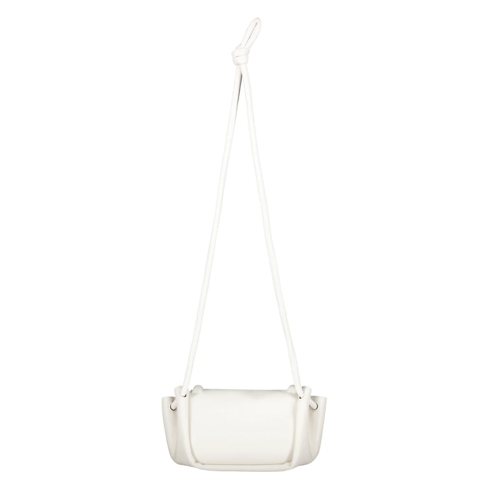 Bottega Veneta Leren Crossbody Tas White Dames