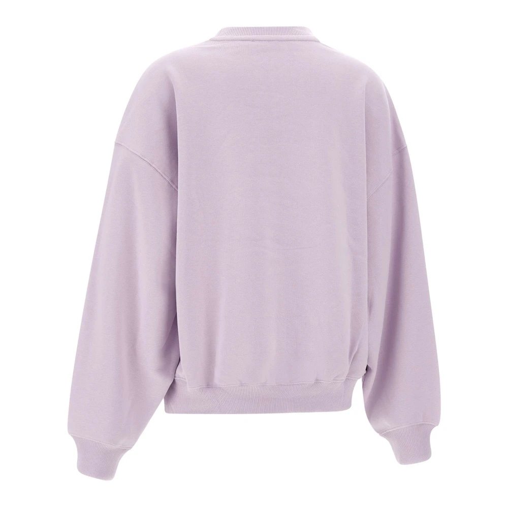 Rotate Birger Christensen Lila Katoenen Sweatshirt met Logo Borduursel Purple Dames