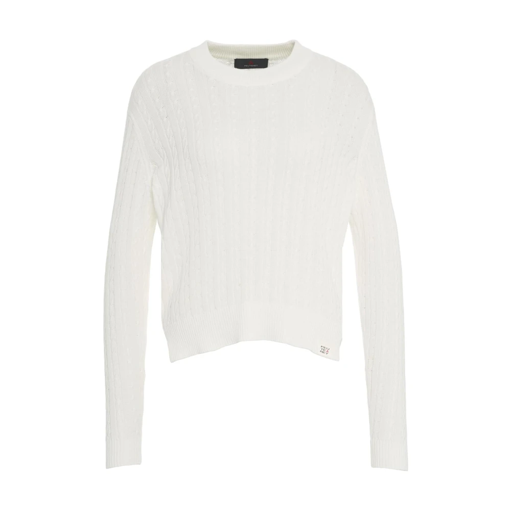 Peuterey Witte Cable Knit Pullover White Dames
