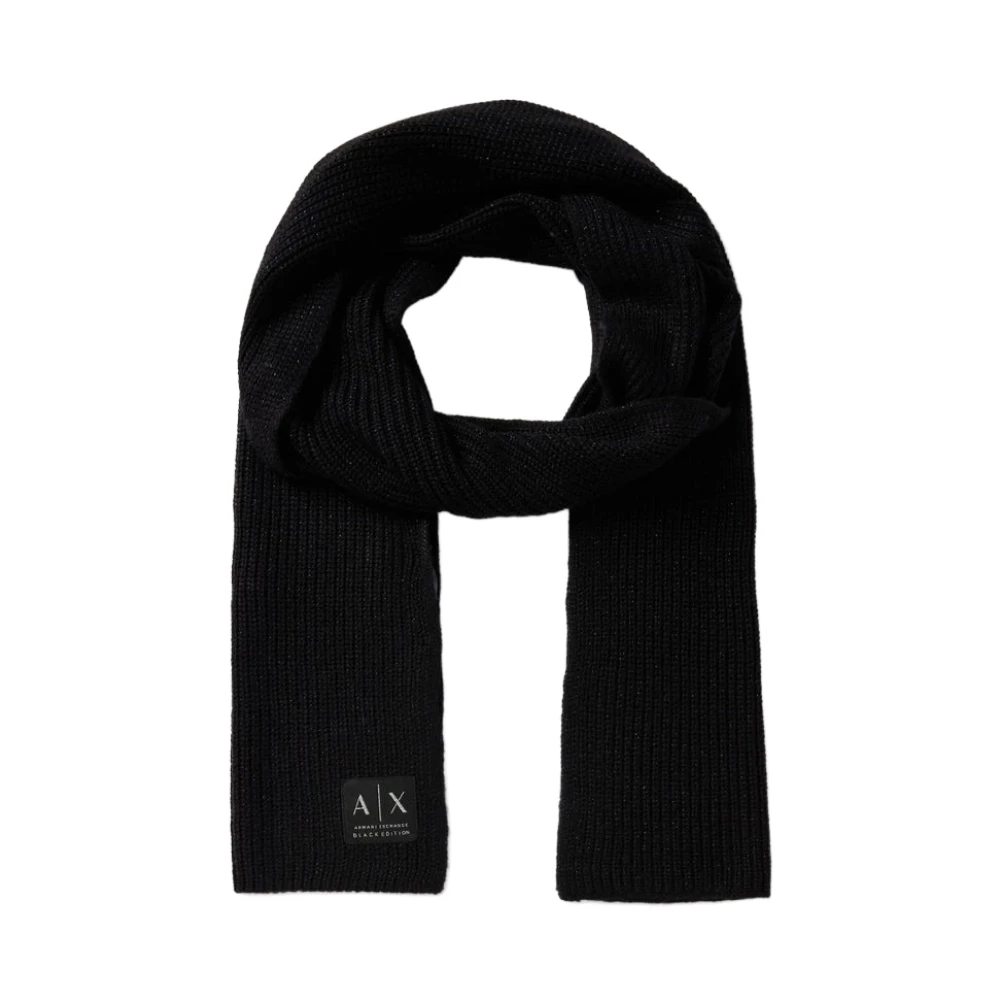 Armani Exchange Women's Black Winter Scarves, One Size, Sciarpa