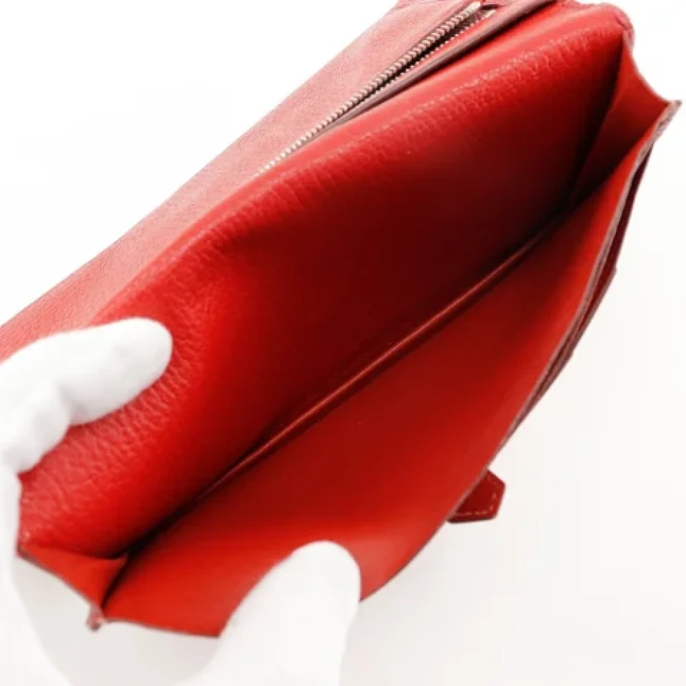 Hermès Vintage Pre-owned Fabric wallets Red Dames