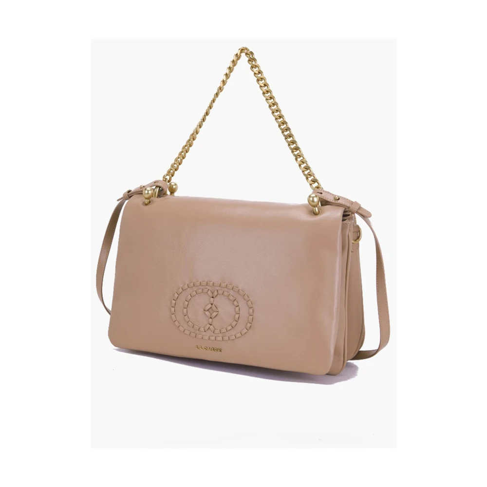 La Carrie Geweven Logo Triple Schoudertas Beige Dames