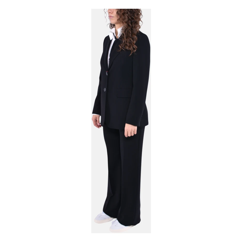 Max Mara Studio Getailleerde blazer met inkeping Black Dames