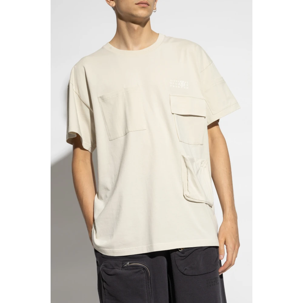 MM6 Maison Margiela T-shirt met zakken Beige Heren