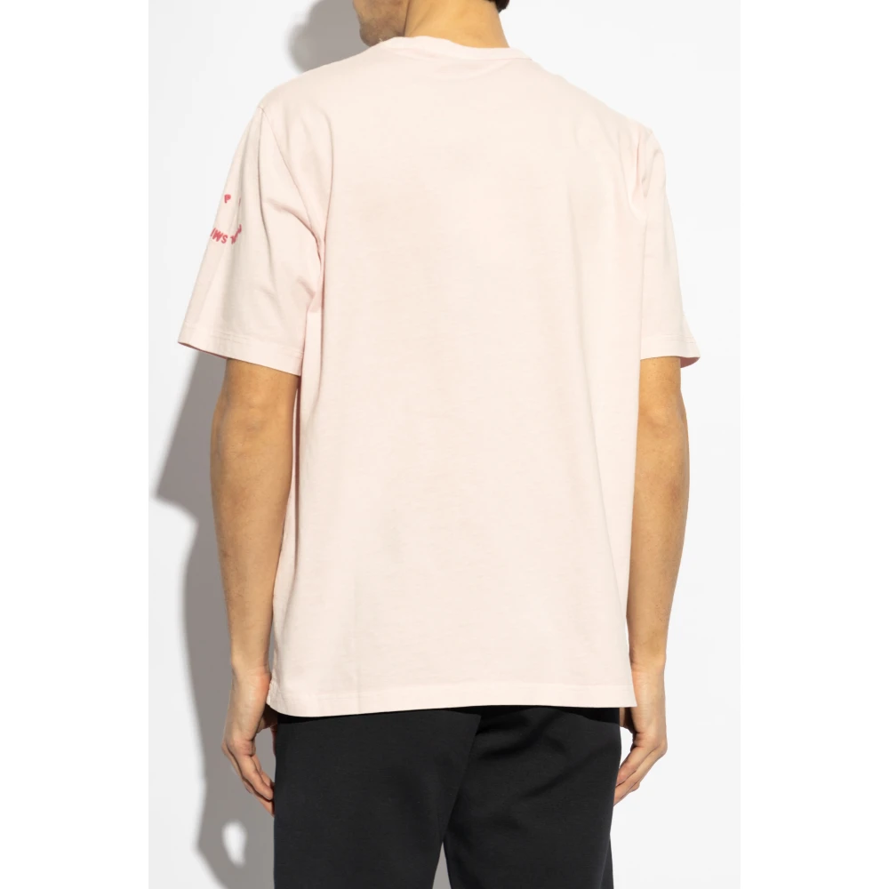 PS By Paul Smith T-shirt met geborduurd logo Pink Heren