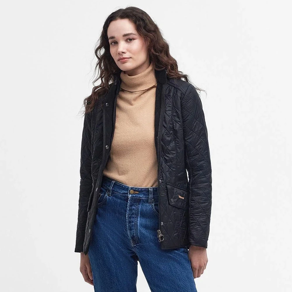 Barbour Slim Fit Polarquilt Jas Black Dames