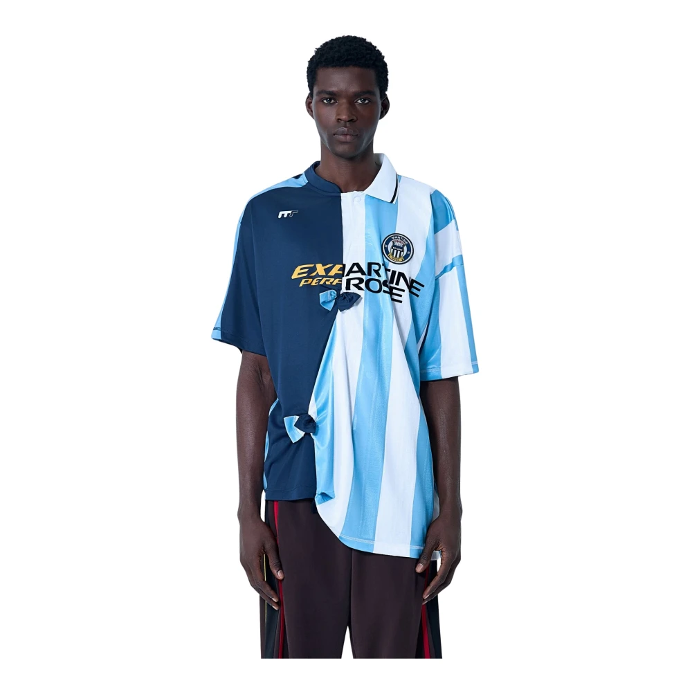 Martine Rose Multicolor Polo Shirts, Male, L, Logo Motif Football Top