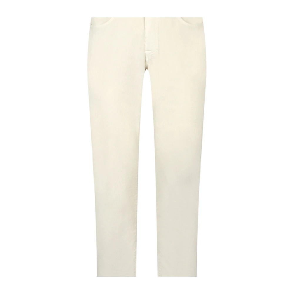 Boglioli Gewassen Corduroy 5-Pocket Broek White Heren