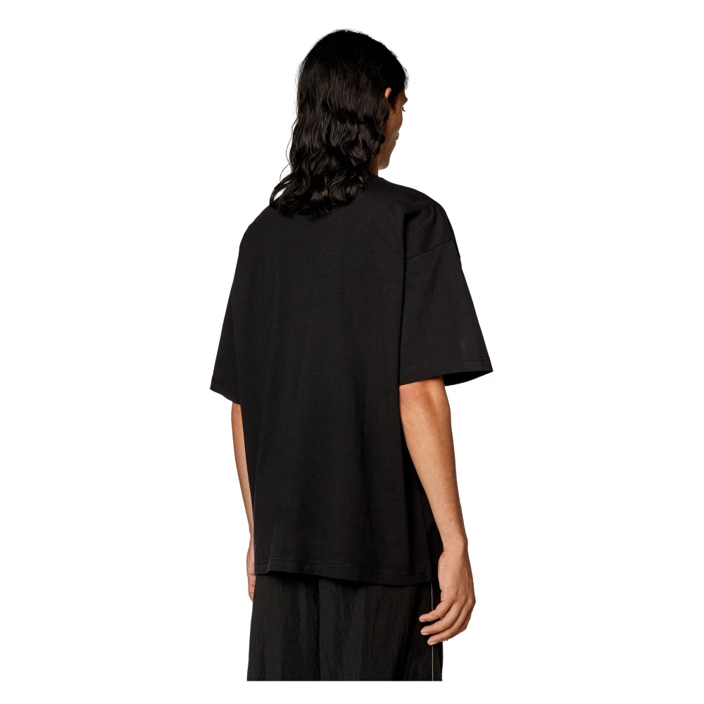Diesel T-shirt with logo patch Black Heren
