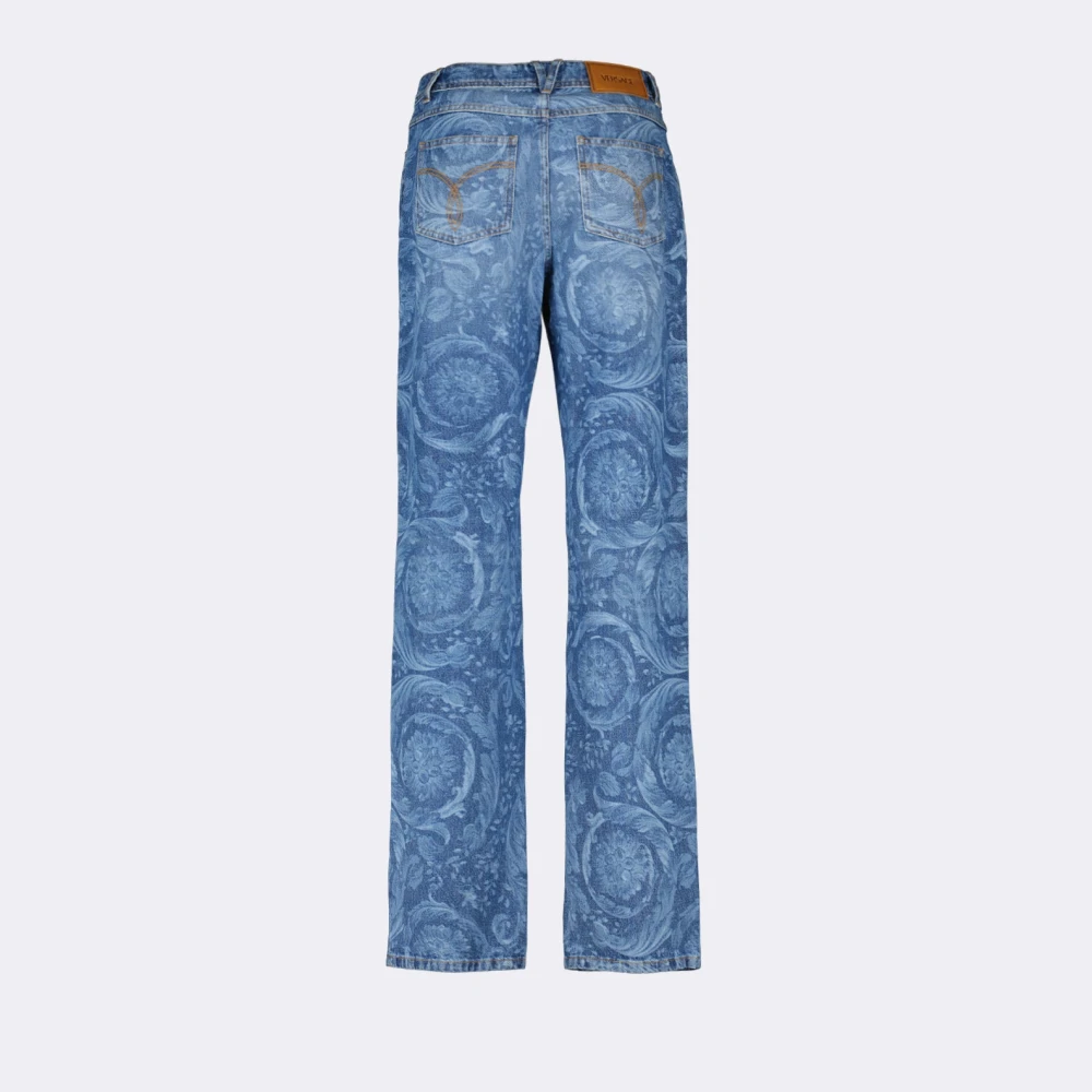 Versace Barocco Straight Jeans Blue Dames