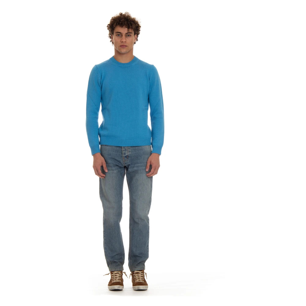 Roberto Collina Heldere Blauwe Merino Trui Blue Heren