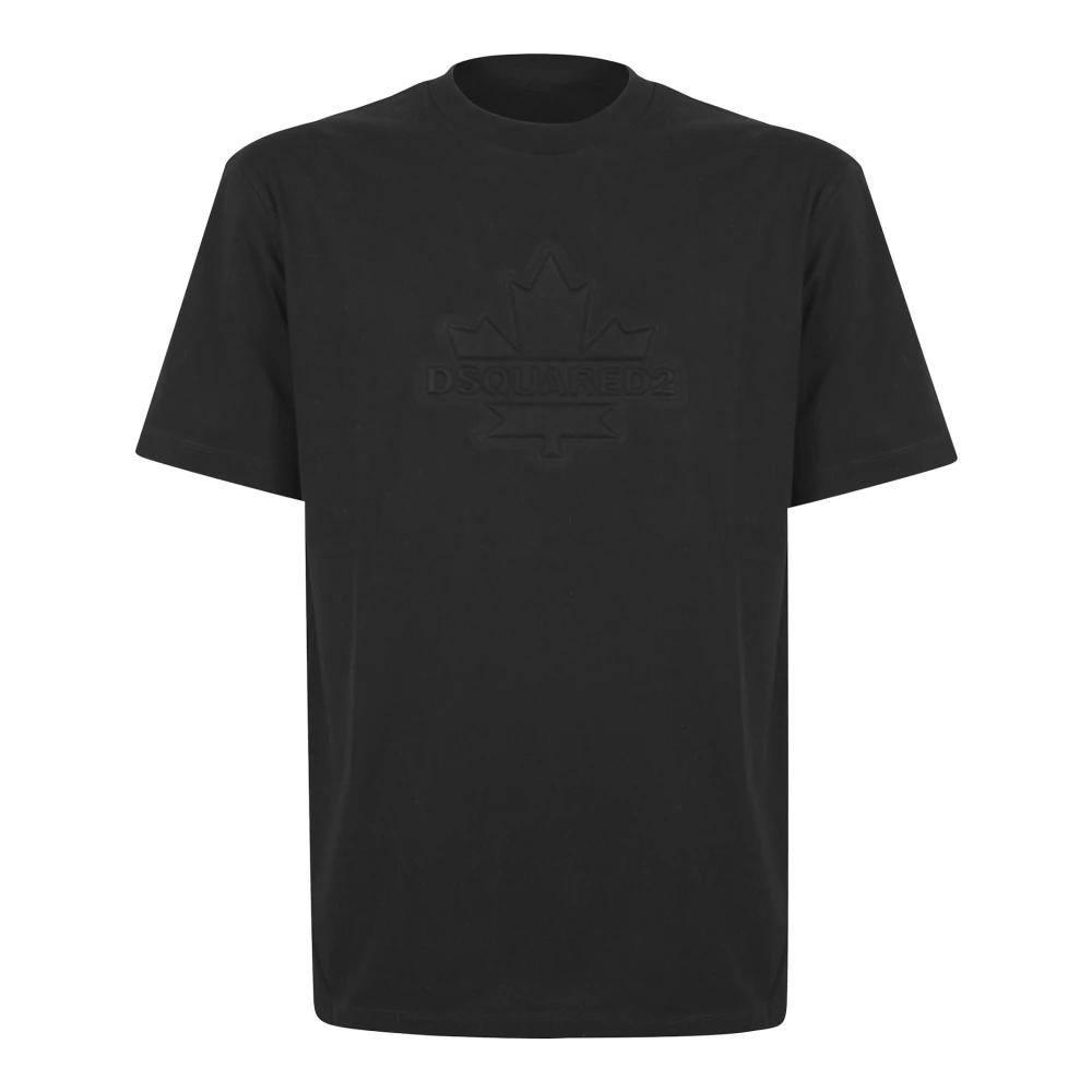 Dsquared2 Tonal Maple Leaf T-Shirt in Zwart Black Heren
