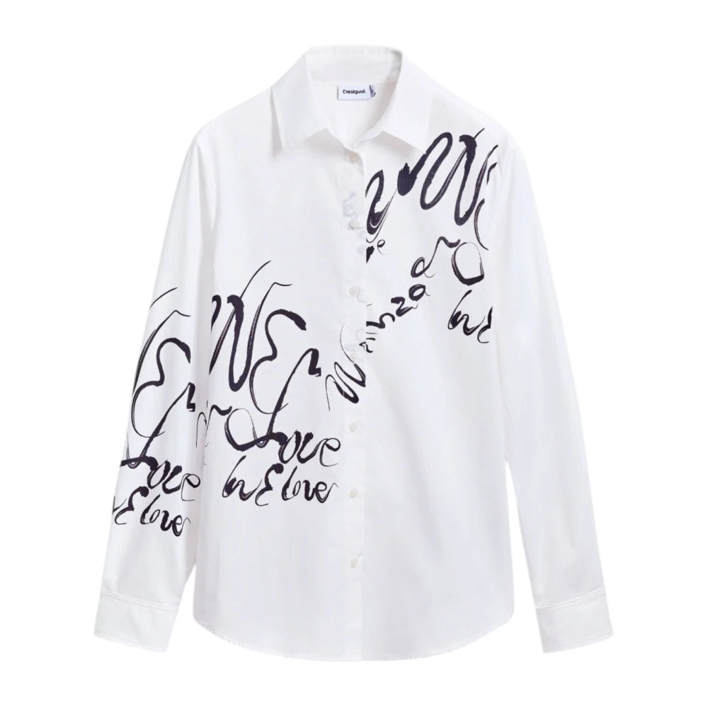 Desigual Lange Mouwen Shirt voor Dames Lente Zomer White Dames