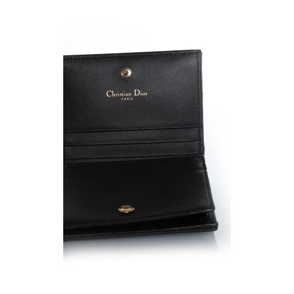 Dior Vintage Pre-owned Leather wallets Black Dames