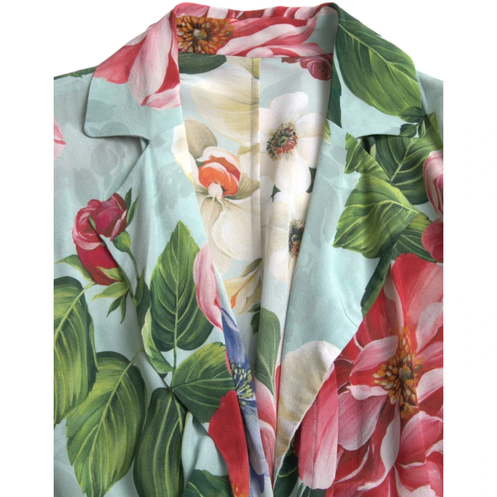 Dolce & Gabbana Bloemen zijden jumpsuit met wijde pijpen Multicolor Dames