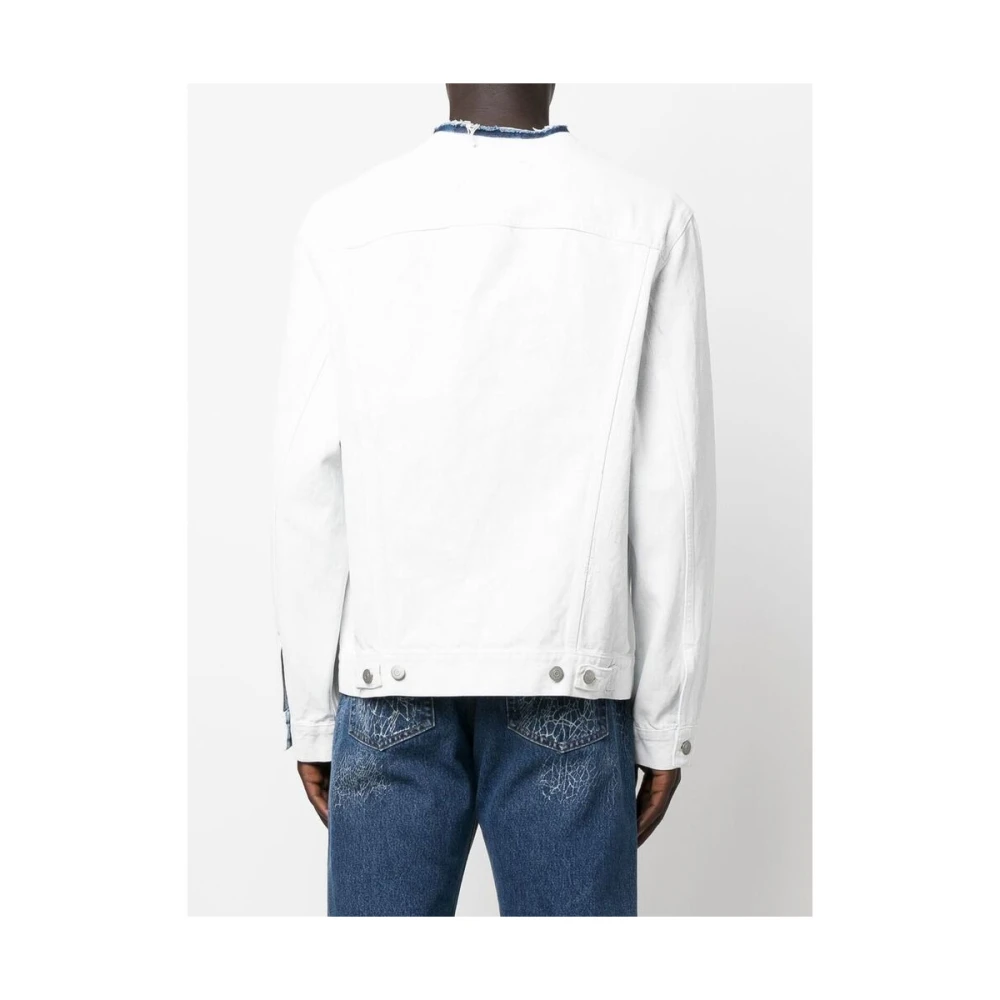 Maison Margiela Gescheurd Effect Katoenen Buitenkleding White Dames