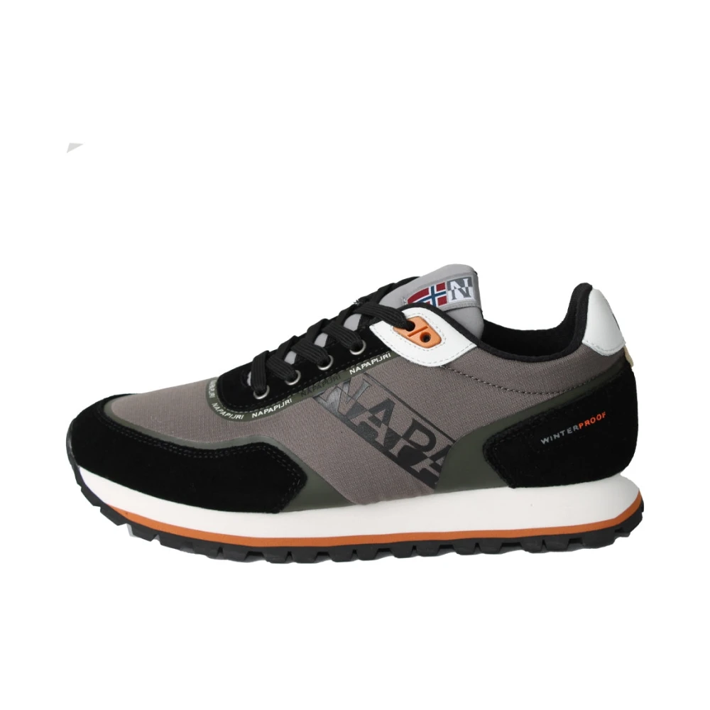Napapijri Grijze Leren/Textiel Sneakers F2Lotus01 Heren Schoenen Grijs