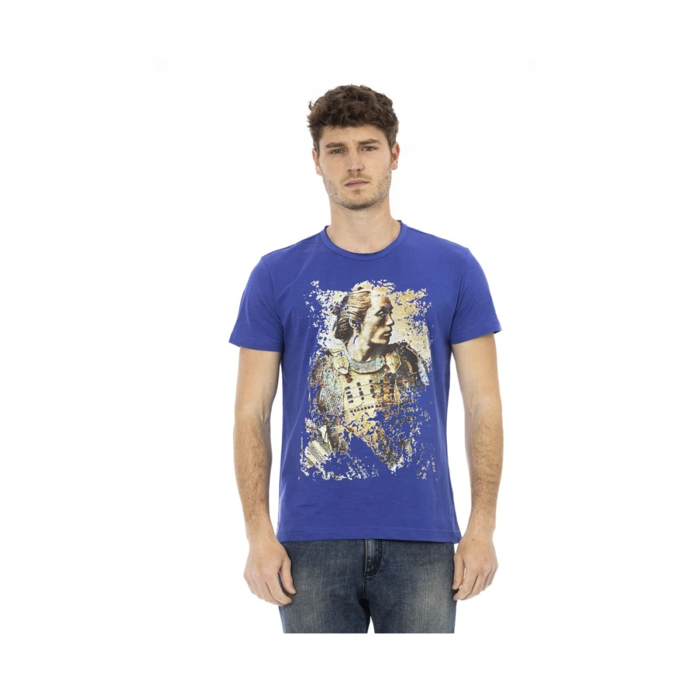 Trussardi Action T-shirt met frontprint Blue Heren