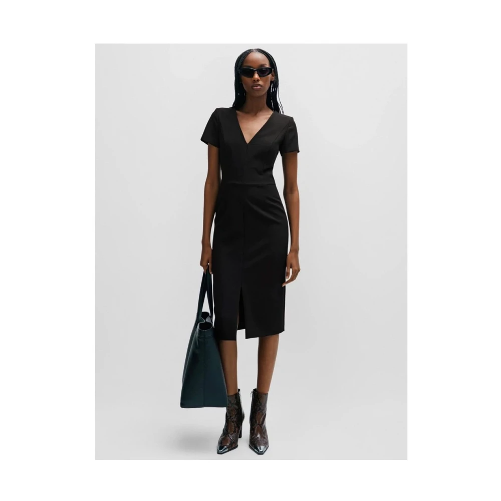 Hugo Boss Elegante Jurk Black Dames