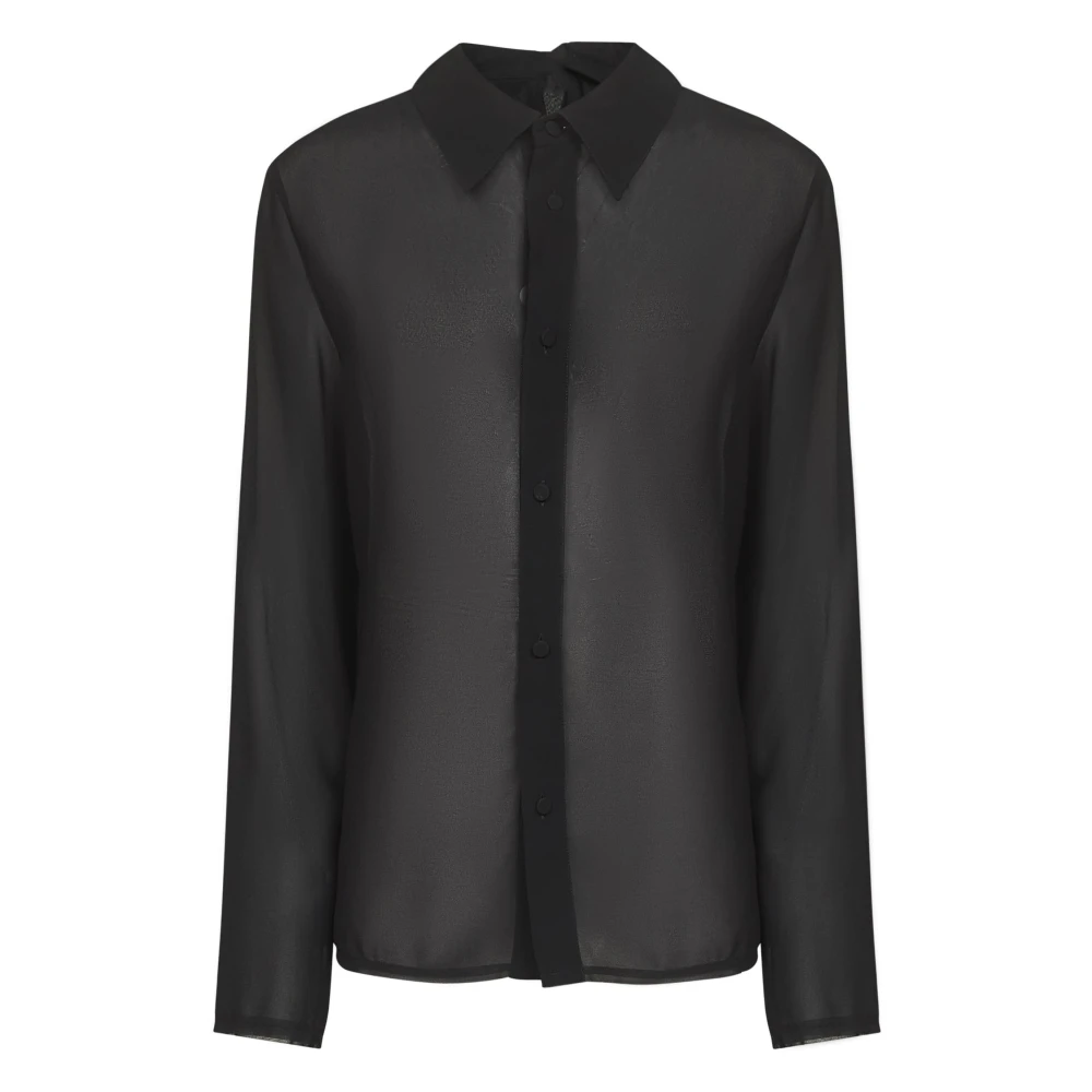 Mm6 Maison Margiela Women's Black Ruffle Detail Shirt