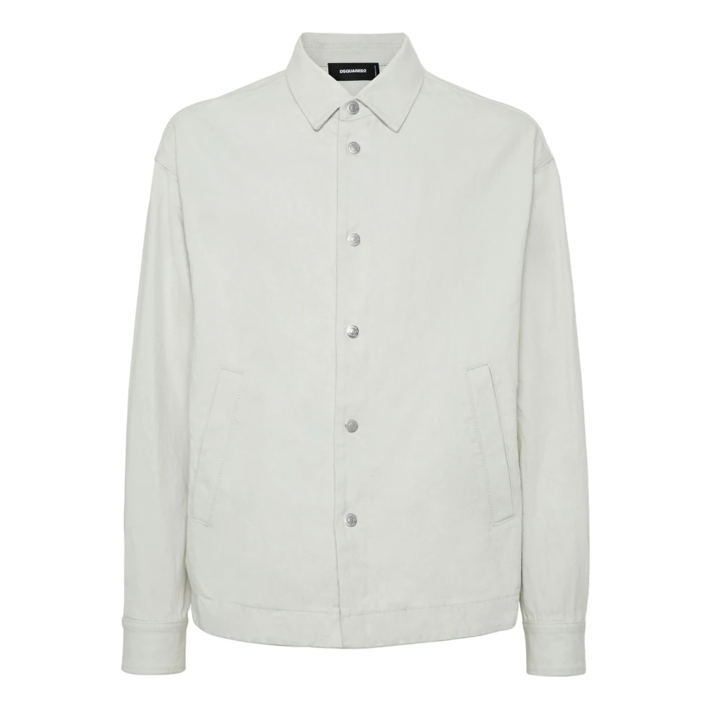 Dsquared2 Witte Icoon Denim Jas White Heren