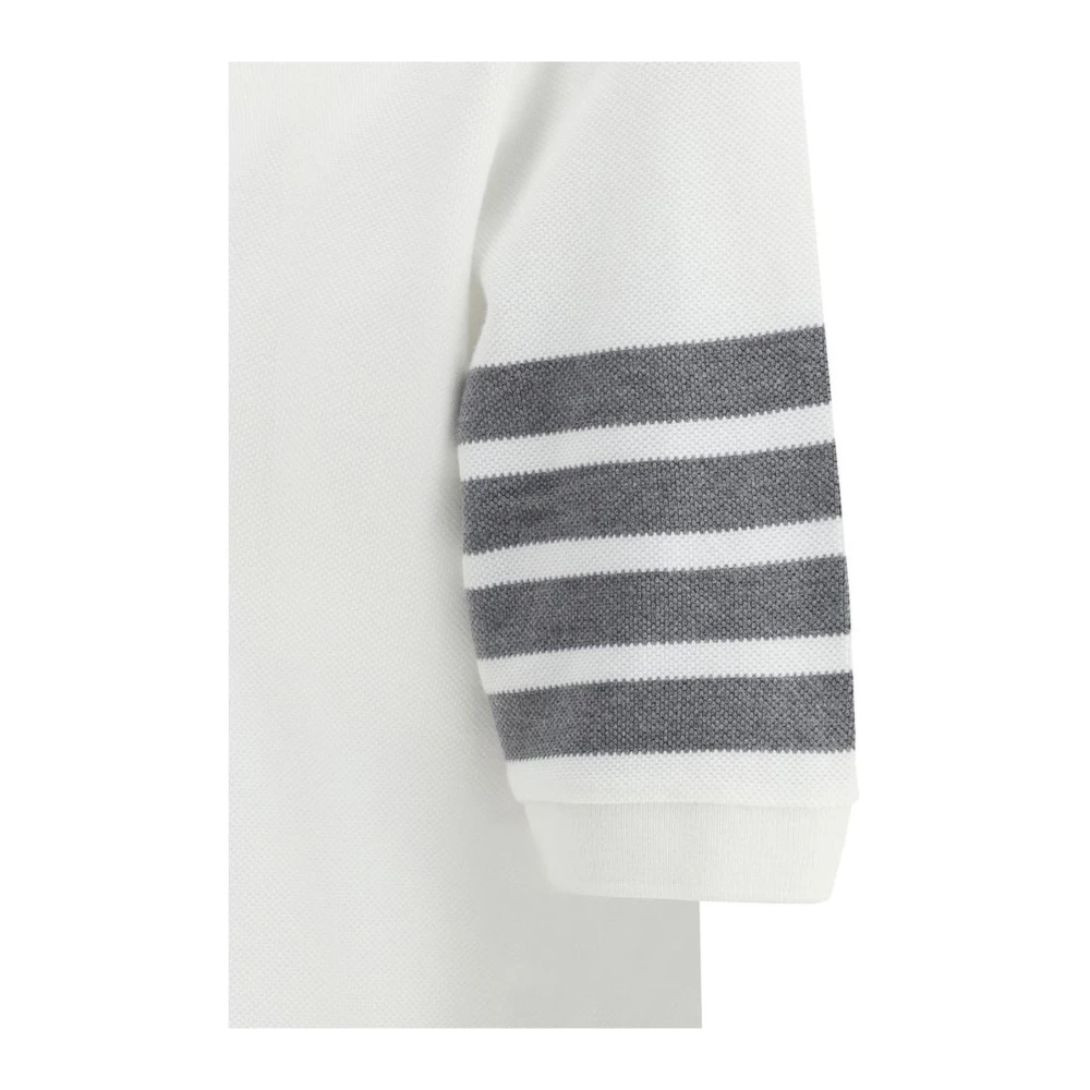 Thom Browne Monogram Patch Katoenen Poloshirt White Dames