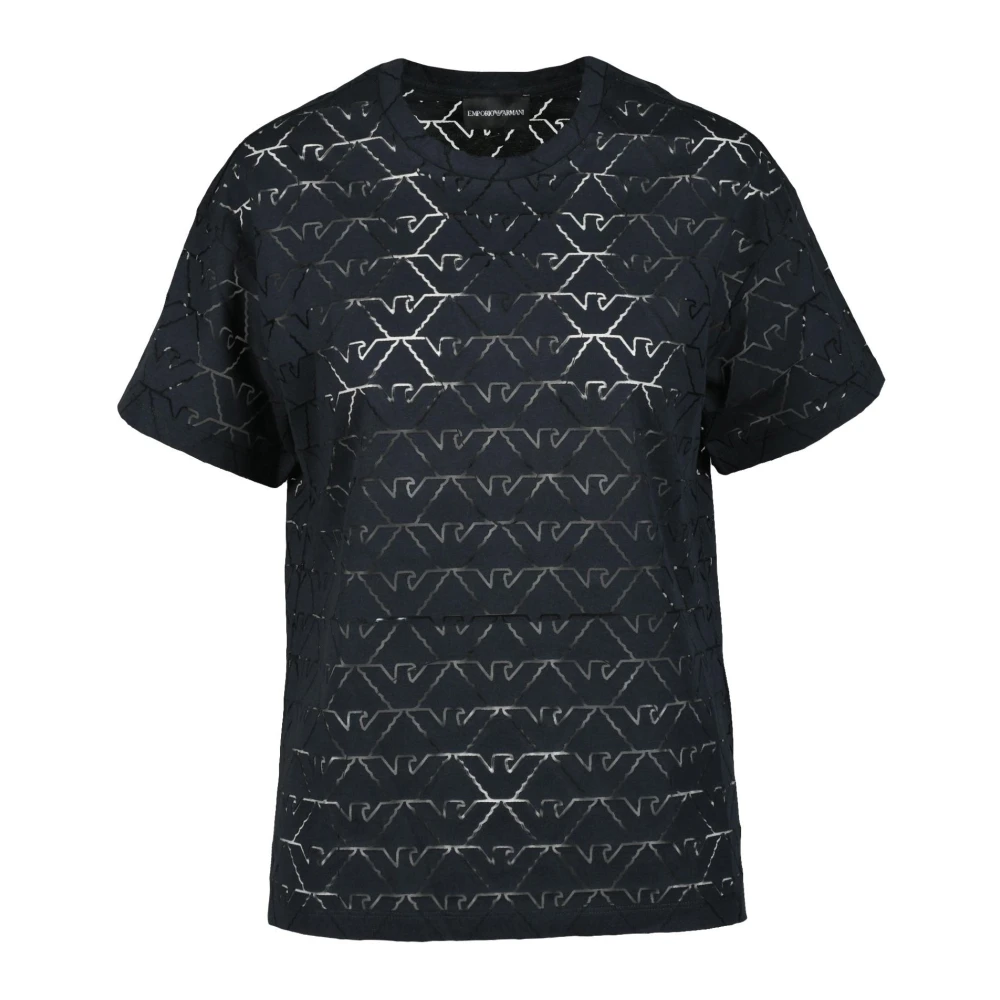Emporio Armani Casual Katoenmix T-shirt Black Dames