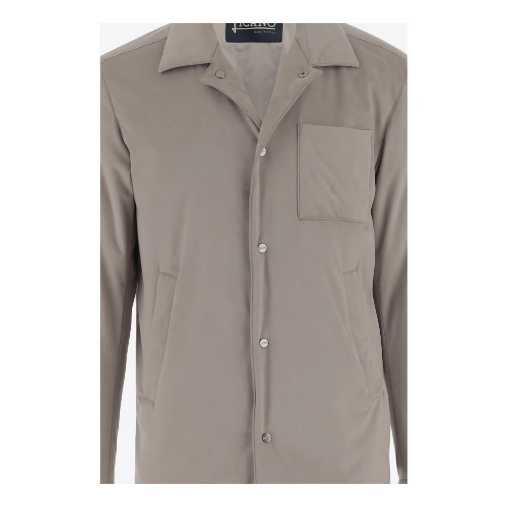 Herno Jacket met suède-effect regular fit Beige Heren