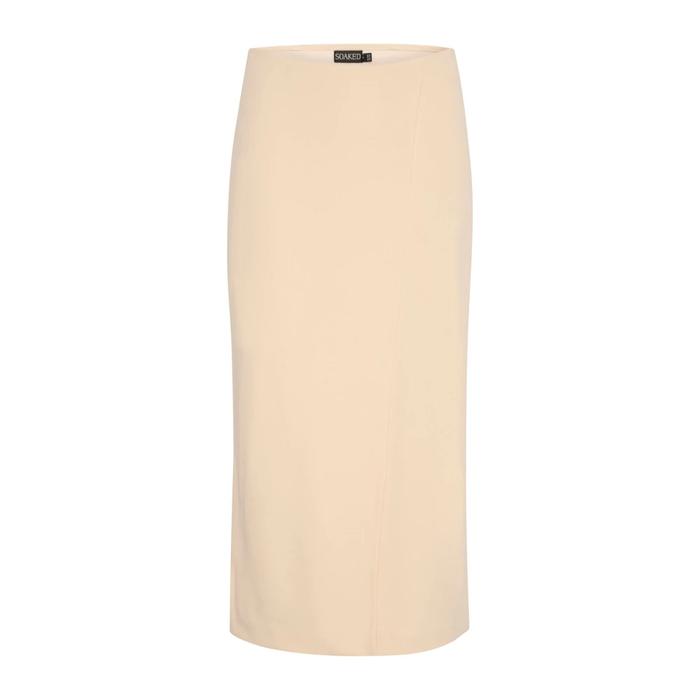 Soaked In Luxury Women's Beige Elegant Sandshell Skirt Small