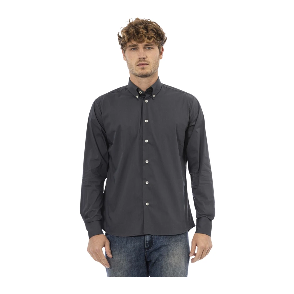 Baldinini Button-down Shirt Korte Kraag Voorknoopsluiting Gray Heren