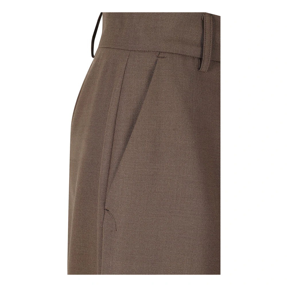 Malo Ebony Wollen Blend Broek Brown Dames