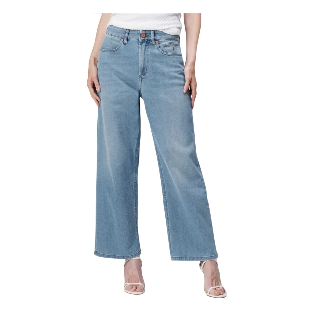 Jeckerson Jasmine Pantalone 5 zakken palazzo in denim tri-blend Blue Dames