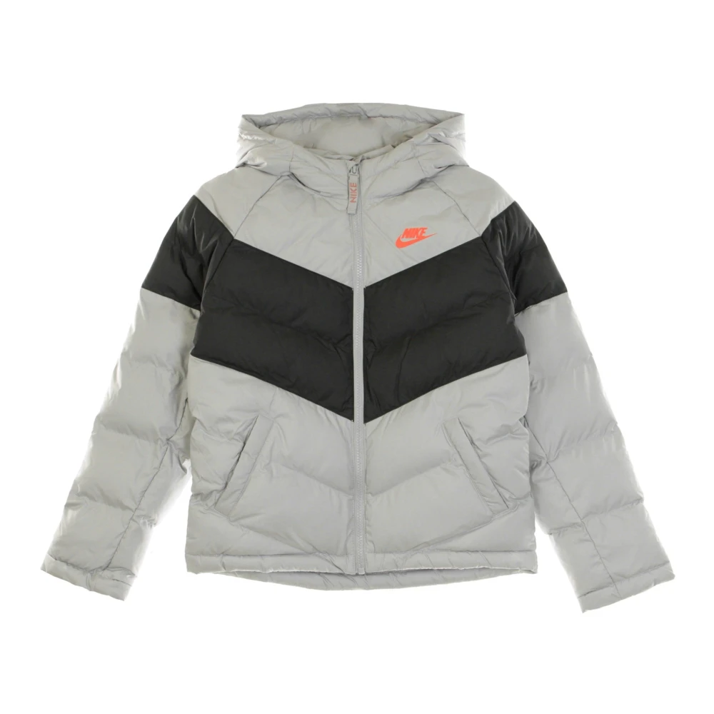 Nike Girls Gray Sportswear Synthetic Fill Jacket - Winter Jackets - Xs - Kids