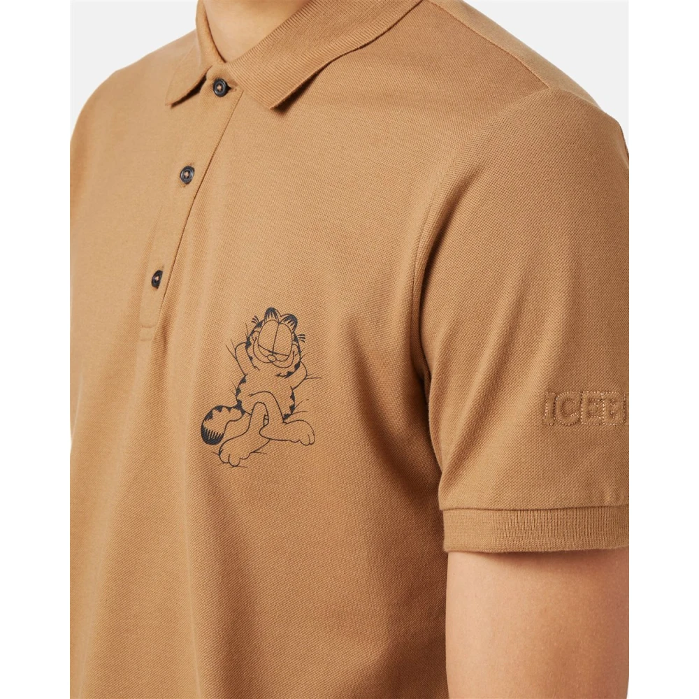 Iceberg Regular fit piquet carry over polo Brown Heren