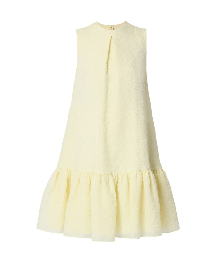 robe-courte-jaune-a-volants