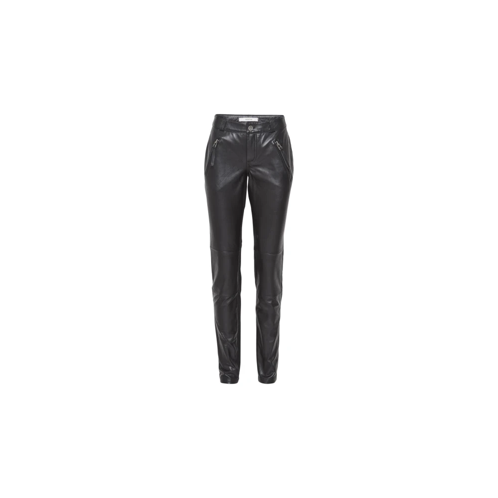 Gestuz - Pantalons en cuir - Noir -