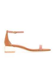 Pfirsich Wildleder Lucite Nudistcurve Sandalen