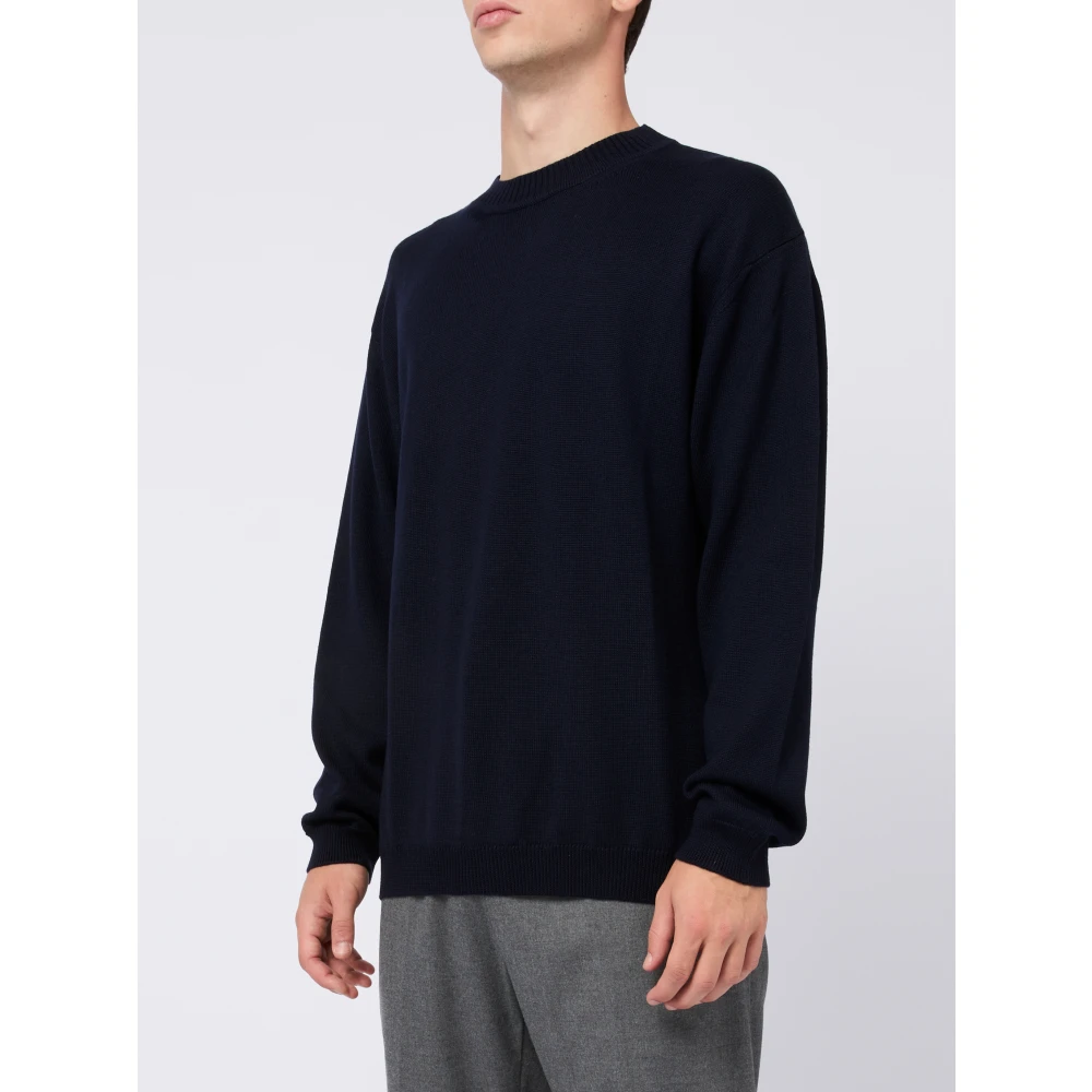 Daniele Fiesoli Blauwe Merino Cashmere Trui Blue Heren