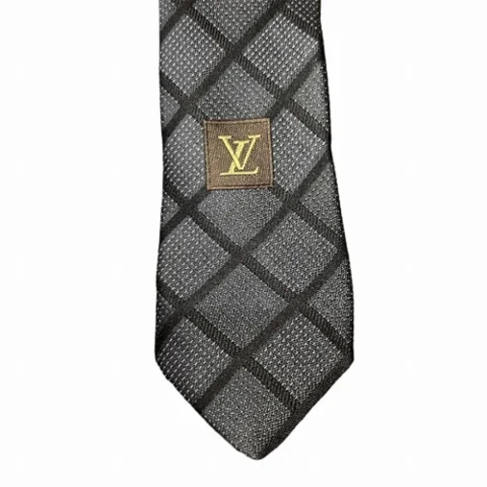 Louis Vuitton Vintage Pre-owned Silk home-office Gray Heren