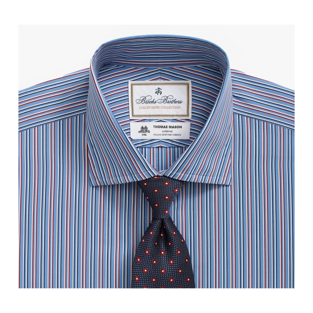 Brooks Brothers Gestreept overhemd met regular fit Thomas Mason Engelse spread collar Blue Heren