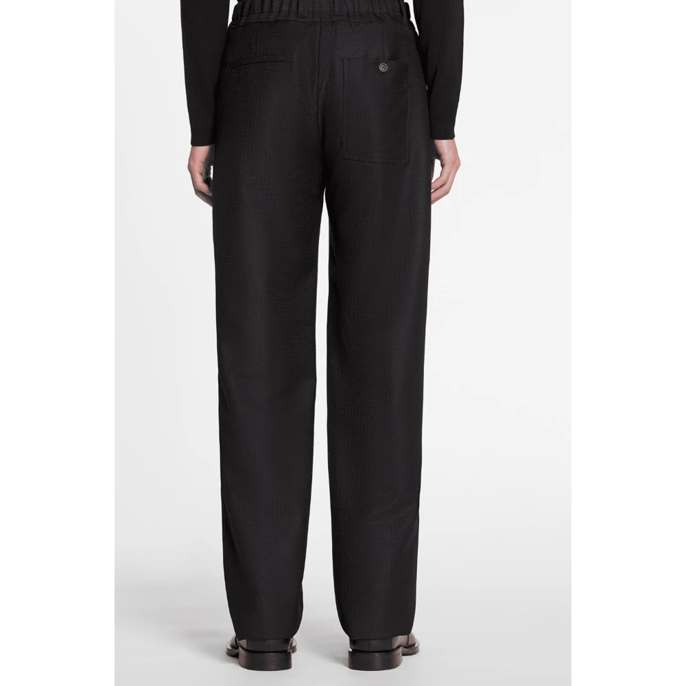 Lanvin Blauwe Rechte Elastische Taille Broek Blue Heren